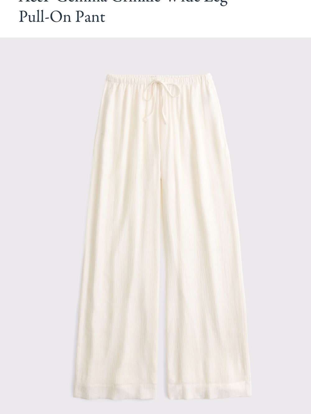 A&F Crinkle Wide Leg Pull On Pant - Picture 7 of 7